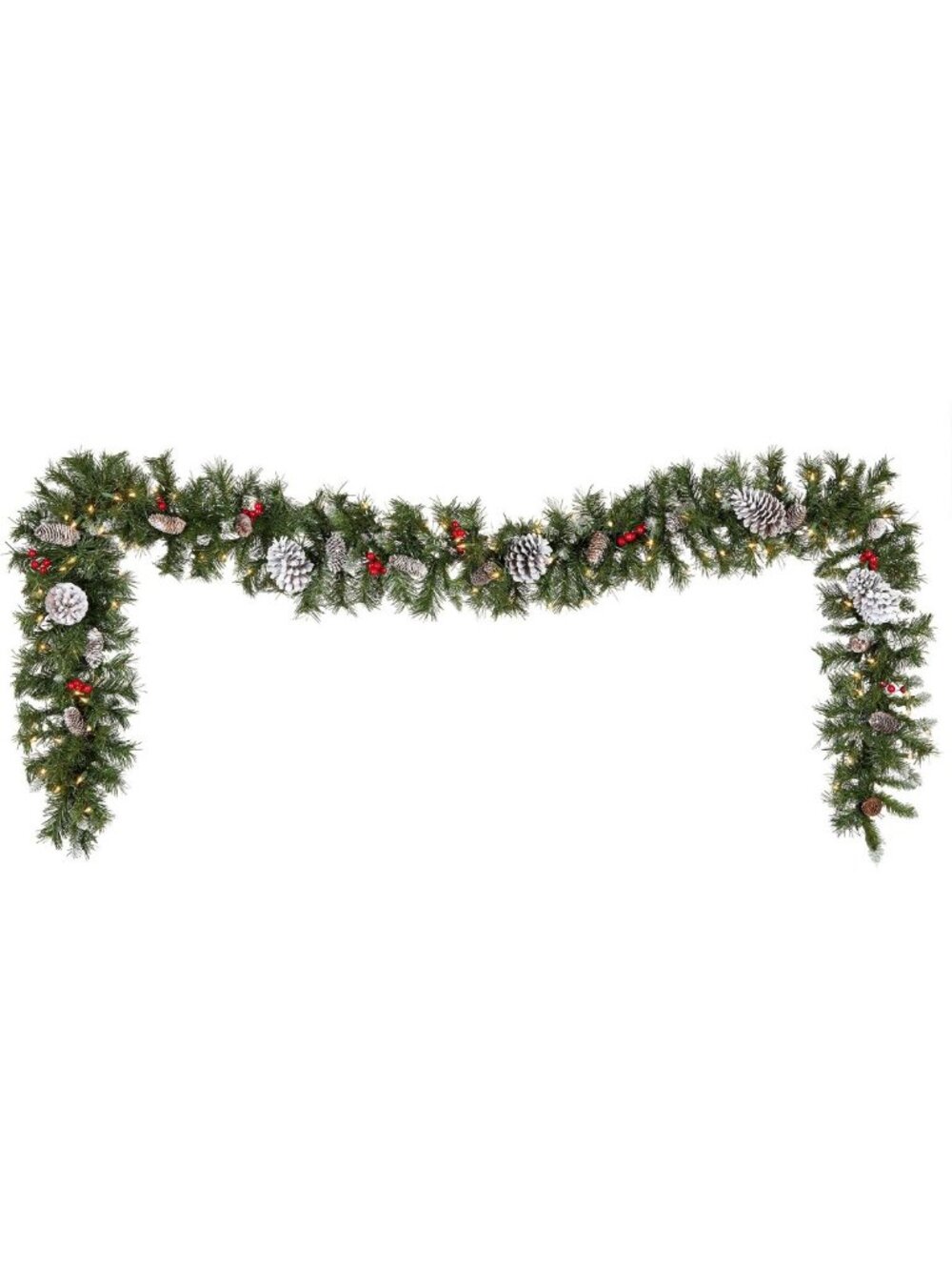 National Tree Company 9ft Pre-Lit Frosted Berry Christmas Garland